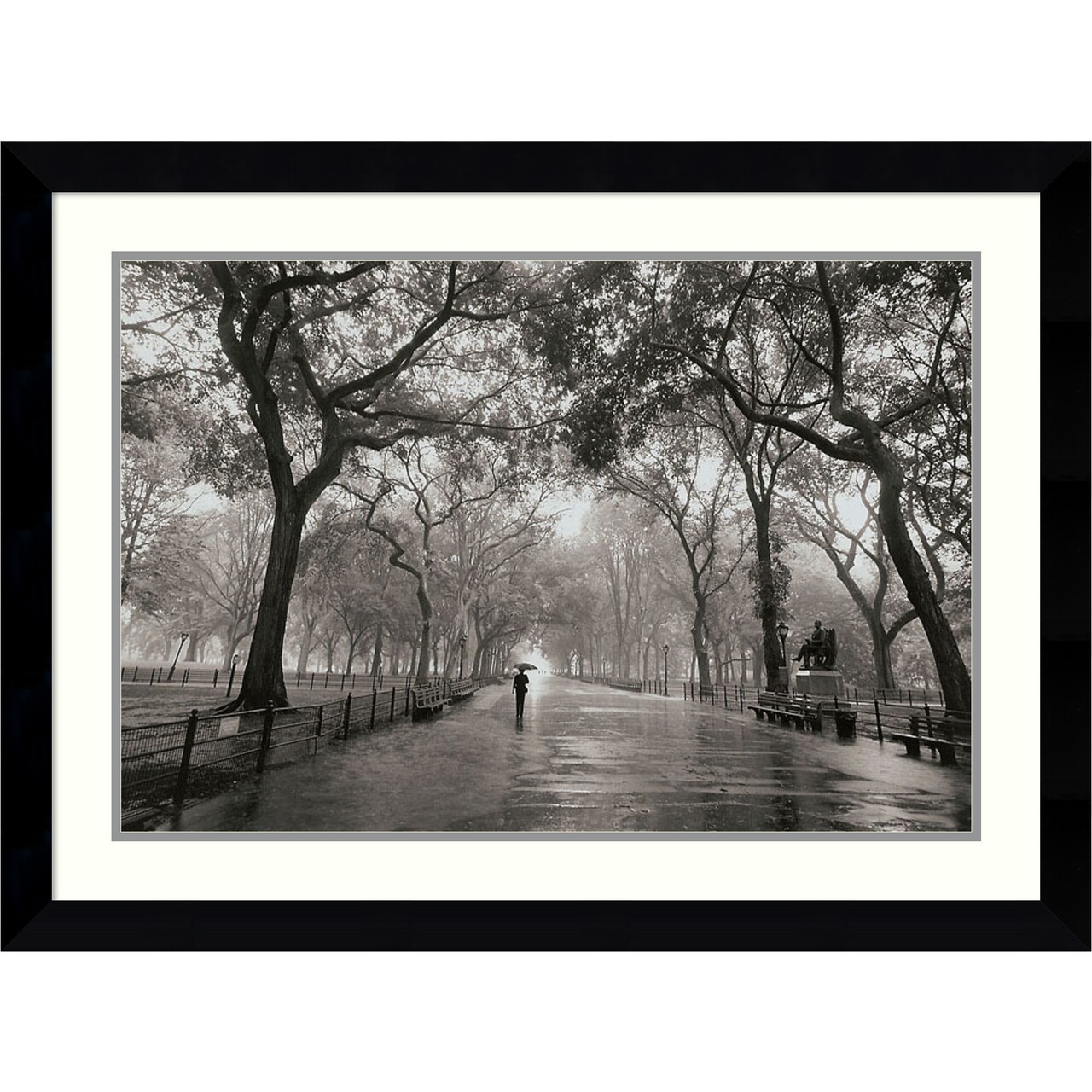 Poets Walk by Henri Silberman Wood Framed Wall Art Print 35 in. W x 26 in. H